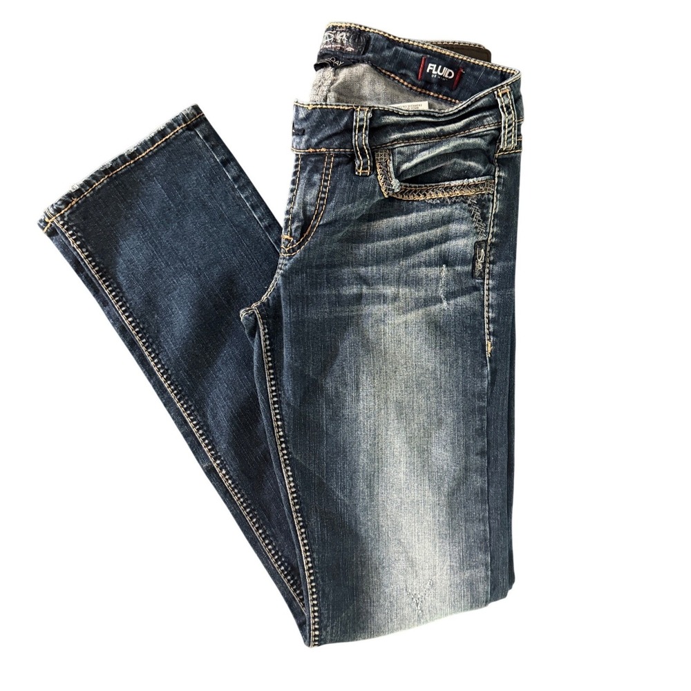 Silver Jeans Tuesday Low Straight W28 L32 Dark Wash Stretch Jeans Womens 28x32‎